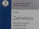 Zahvalnica Filijali Niš NSZ